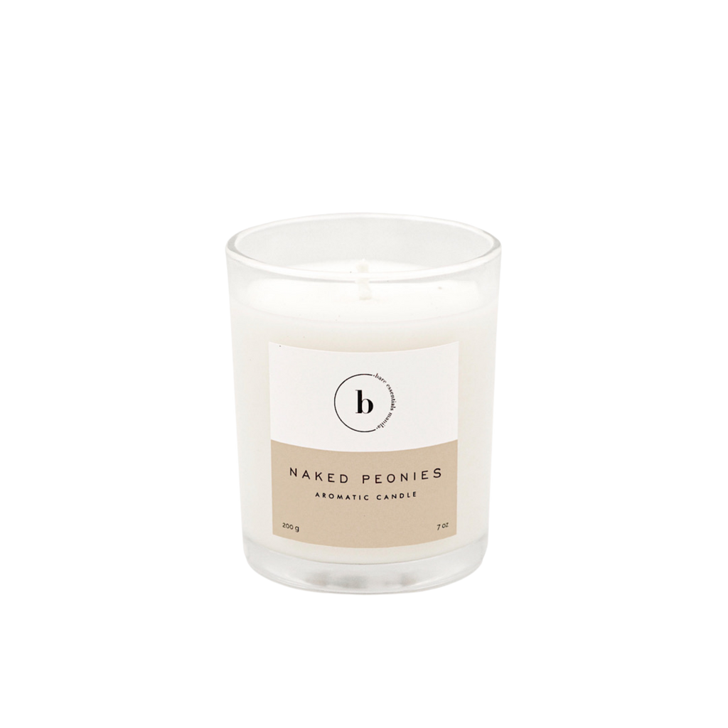 Naked Peonies Soy Candle in Glass