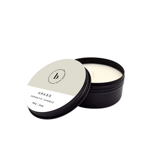 Grass Soy Candle in White Tin